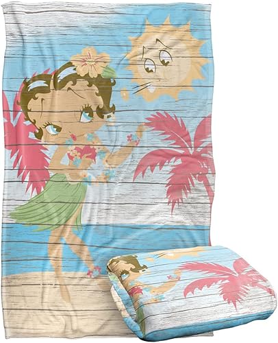 Betty Boop Hula Boop - Manta con licencia oficial de tacto sedoso, súper suave, 36 x 58 pulgadas