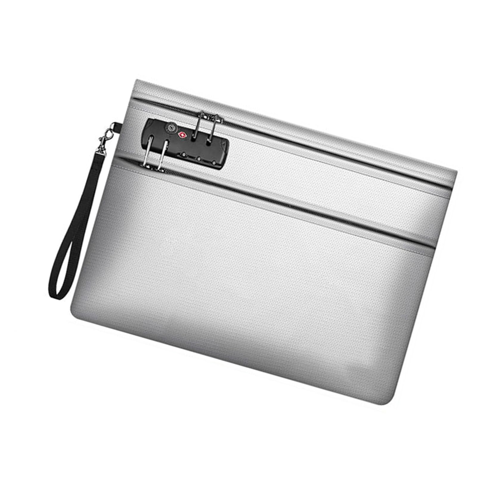 Custodia per archiviazione con cinturino da polso con chiusura con cerniera, custodia per documenti, borsa organizer piatta per viaggi a casa, custodia per documenti riservati, custodia