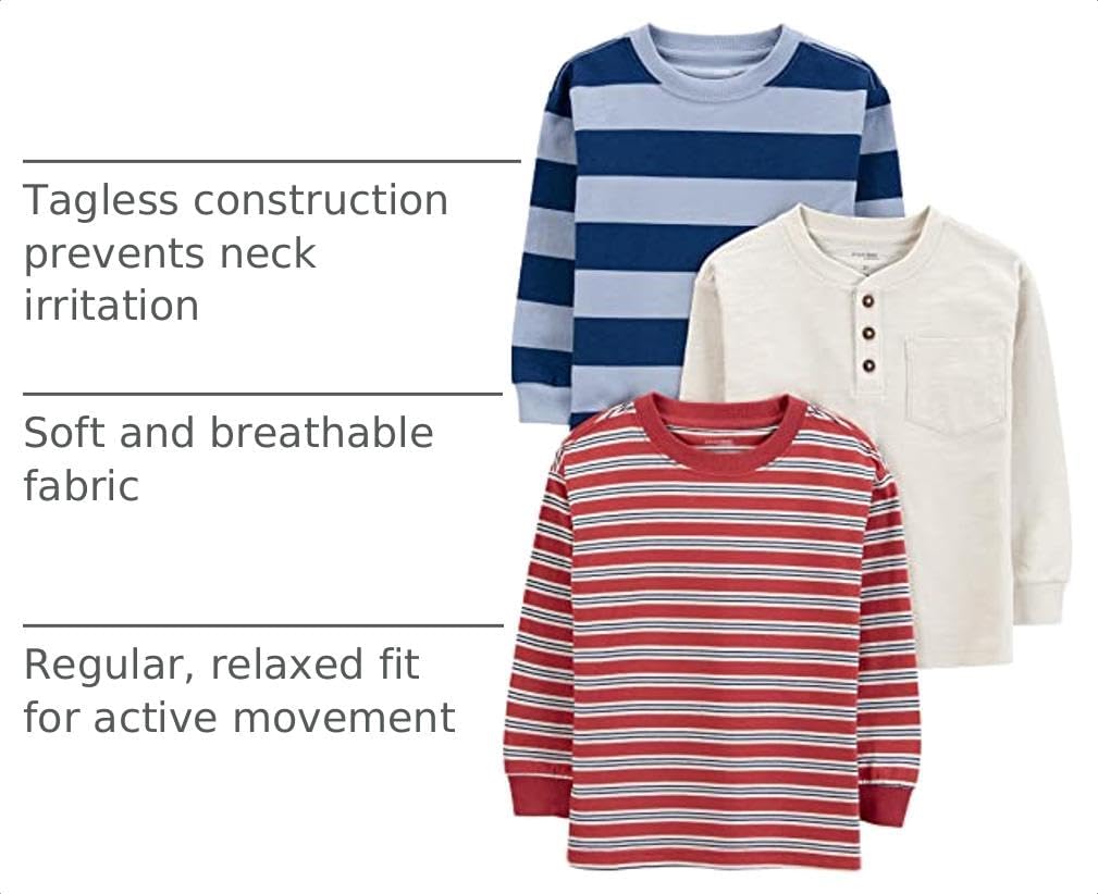 Simple Joys by Carter's Boys 3-Pack Long Sleeve Shirts