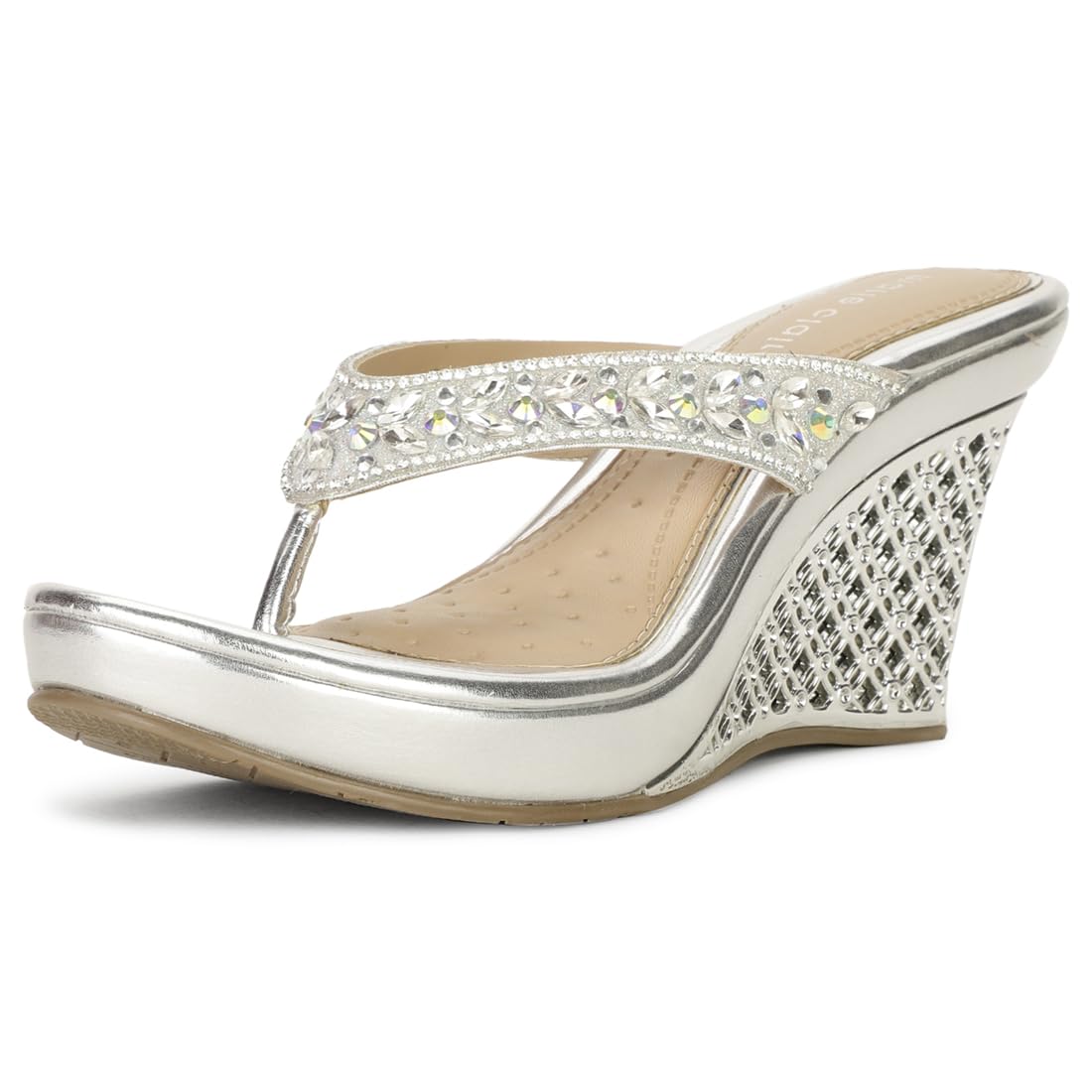 Bata Red Label Hazel Wedge Thong Women Slipper In Silver White,6 UK (B0CFV8TFWC) Amazon Price History, Amazon Price Tracker