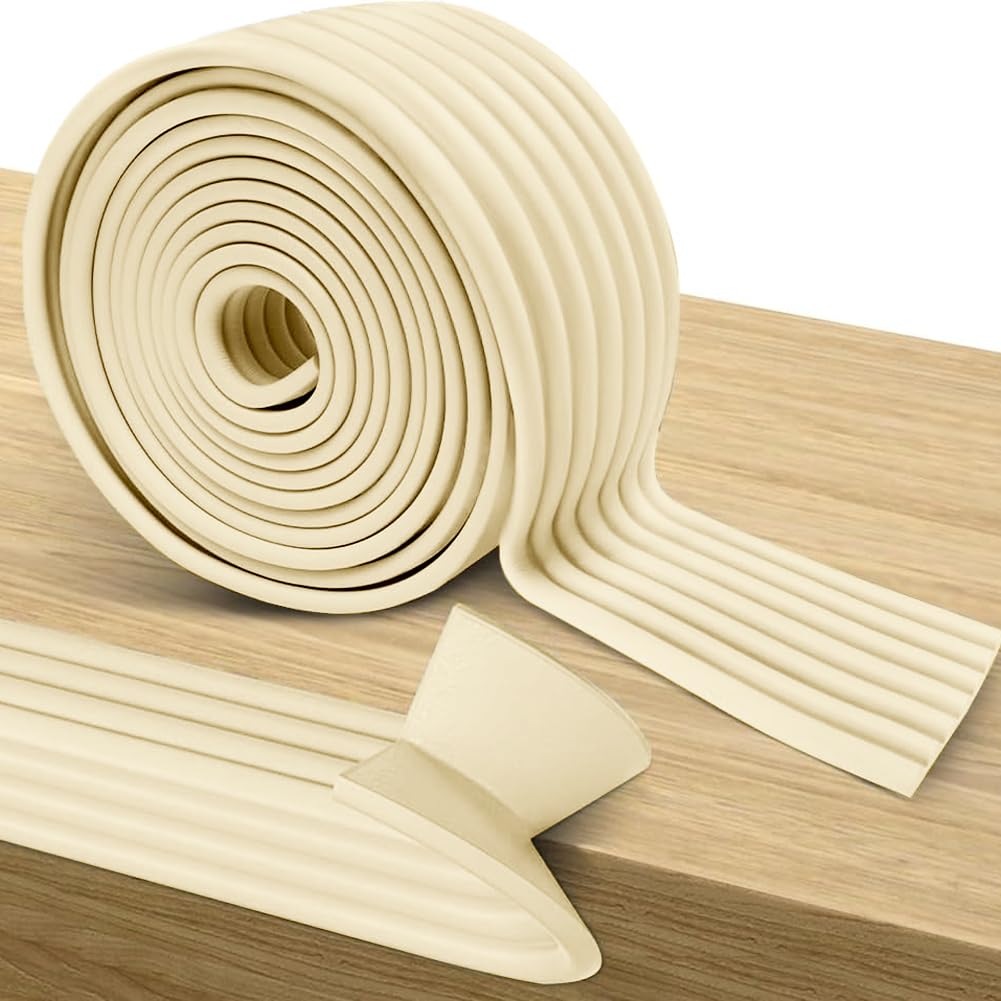 RANJIM Kantenschutz Baby Selbstklebend, Eckenschutz Baby, 2M Kantenschutz Baby Schaumstoff, Kinder Tischkantenschutz für Tischschränke Klebebänder Schubladen Glastisch Möbelkantenschutz, Beige