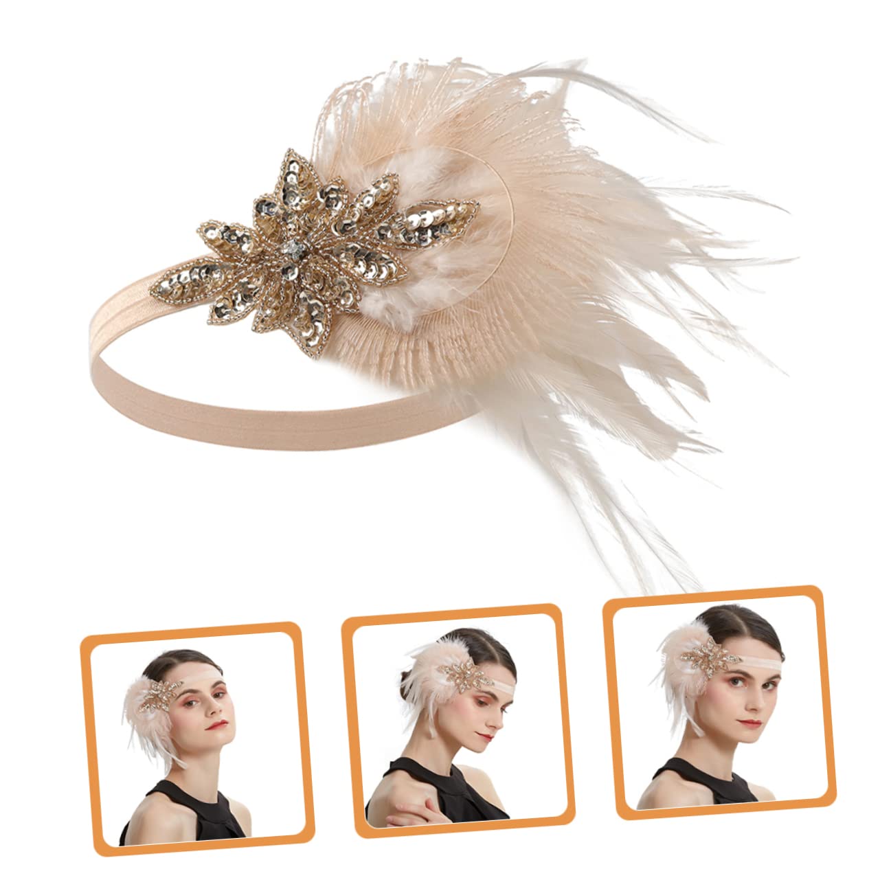 MAGICLULU 4 Pz sposa hair charms hair jewelry per flapper fasce vintage per le donne fasce flapper per le donne nozze copricapo sciarpa
