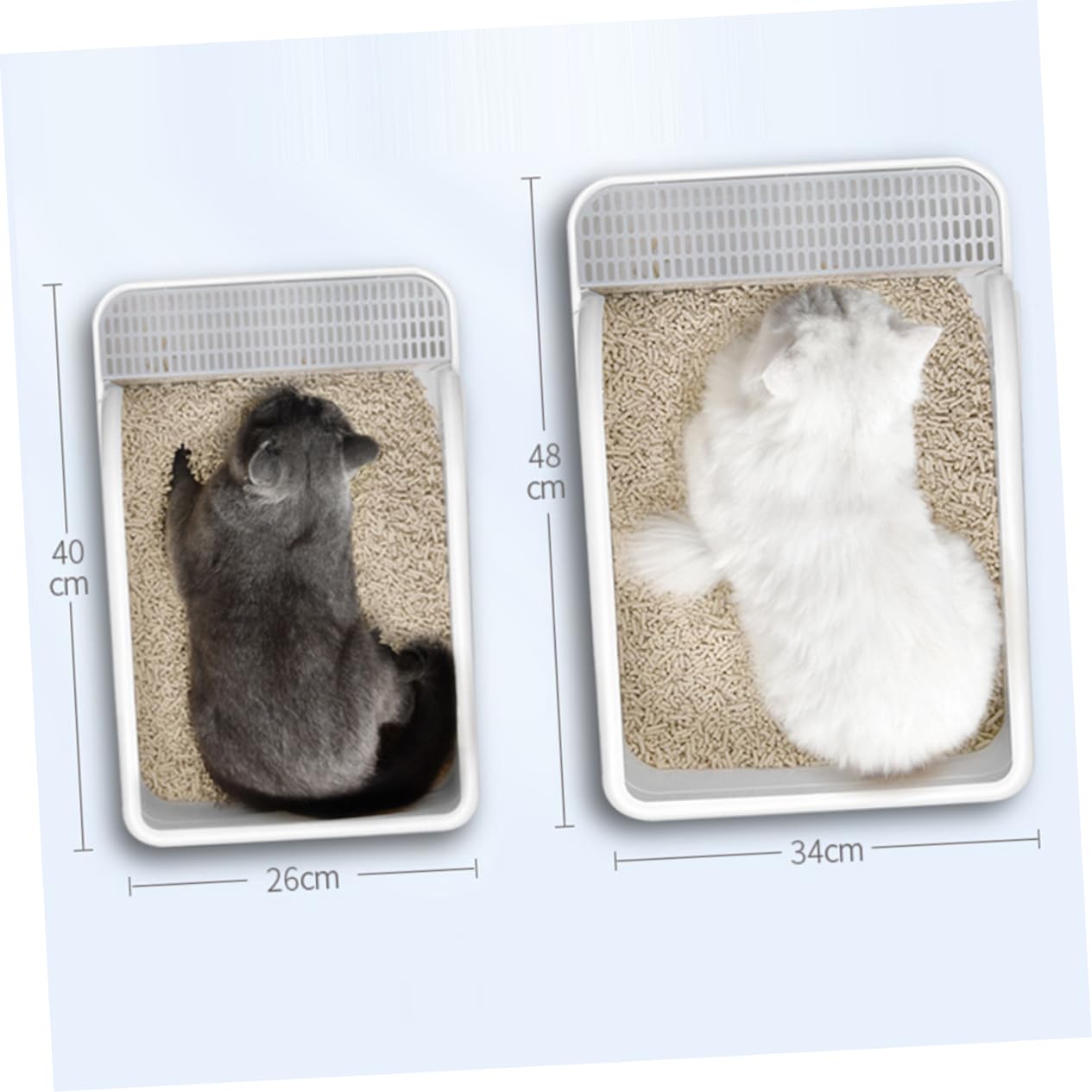 Yardwe Halbgeschlossene Katzentoilette aus Weißem Pp mit Spritzschutz und Katzenfreundlichem Design für Gebrauch im Zuhause als Praktisches Katzenbecken Zufälliger Stil