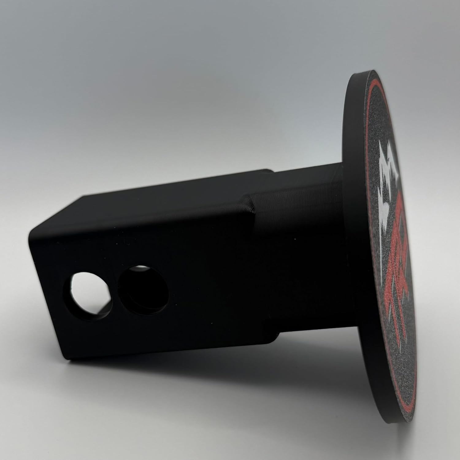 TRD Mountain Tow Hitch Cover for Toyota - Tow Hitch Plate (Red Letters on Black)