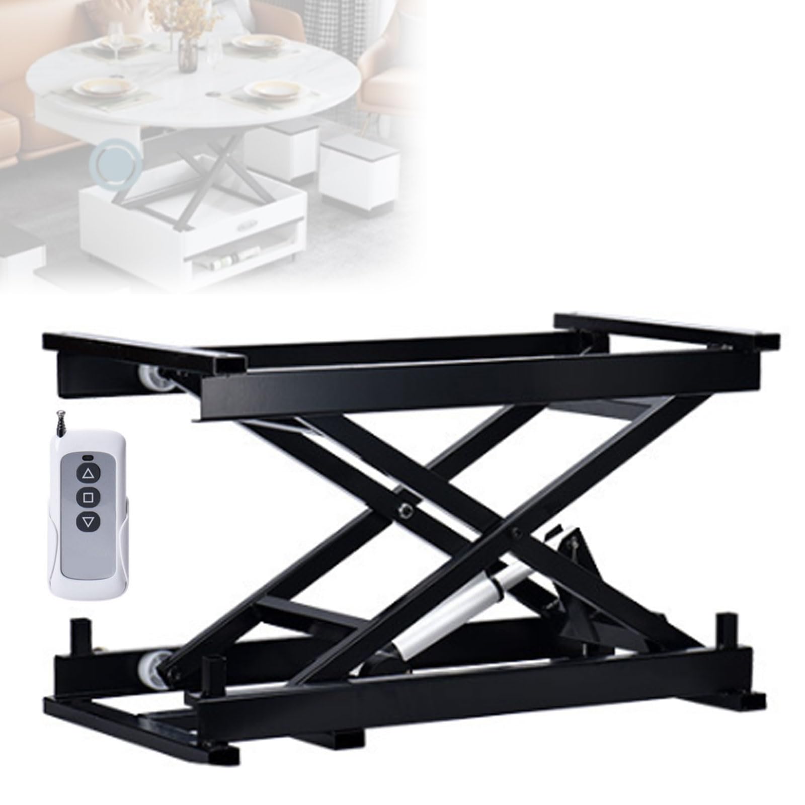 Plataforma elevadora eléctrica – Mesa elevadora hidráulica de doble tijera ajustable con control remoto, capacidad de carga de 40 kg para trabajo y uso en computadora
