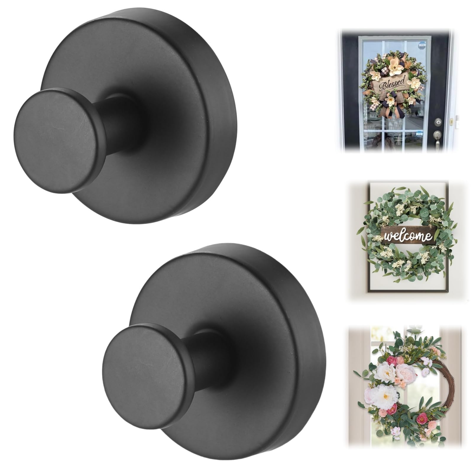 Duilahren Suction Cup Hooks for Wreaths on Glass Removable Towel Hooks for Bathroom Window Glass Door Wall Hook