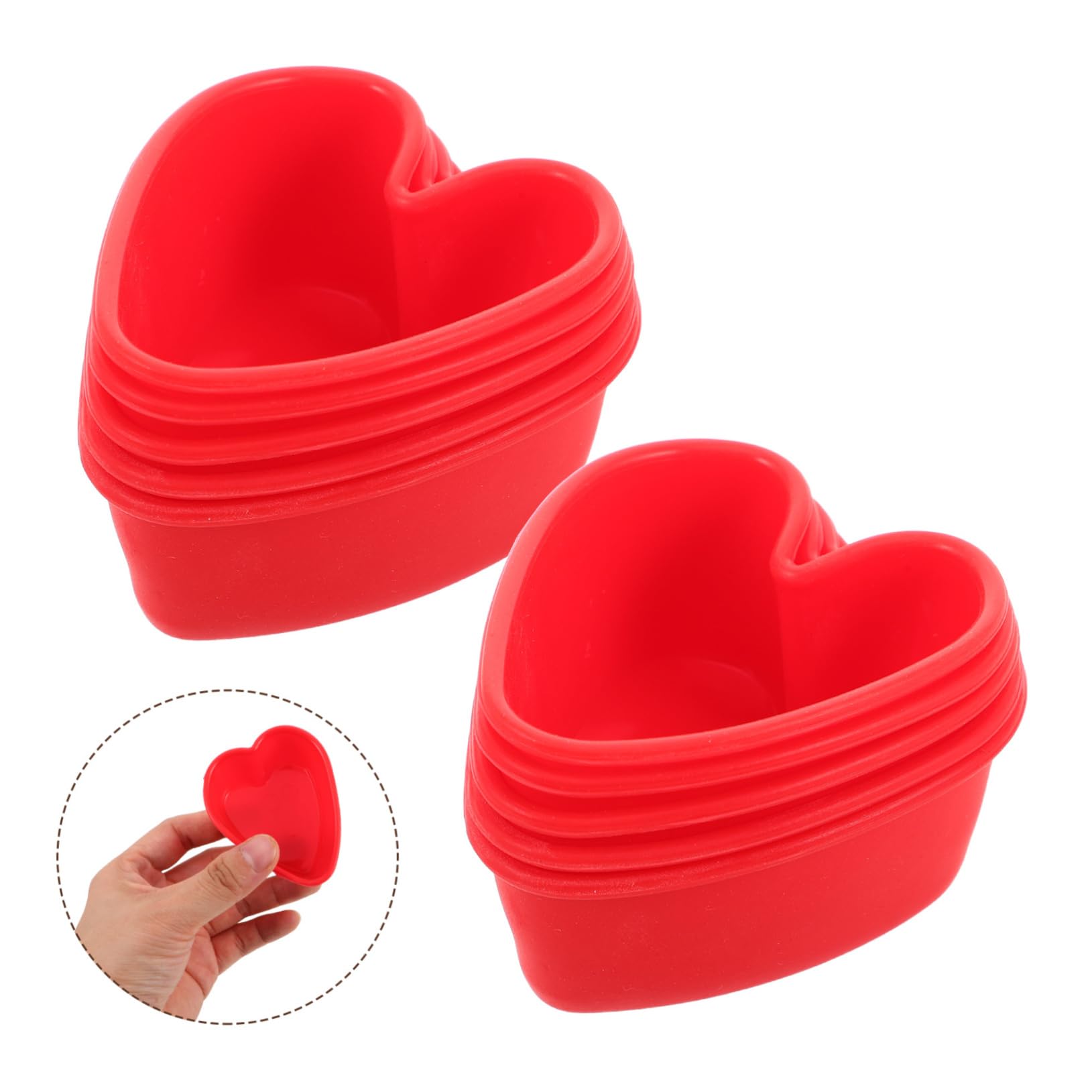 Hemobllo 50pezzi Stampo in Silicone Forma di Cuore Piccolo Teglie Antiaderenti per Cioccolatini e Dolci Multiuso per Forno e Congelatore