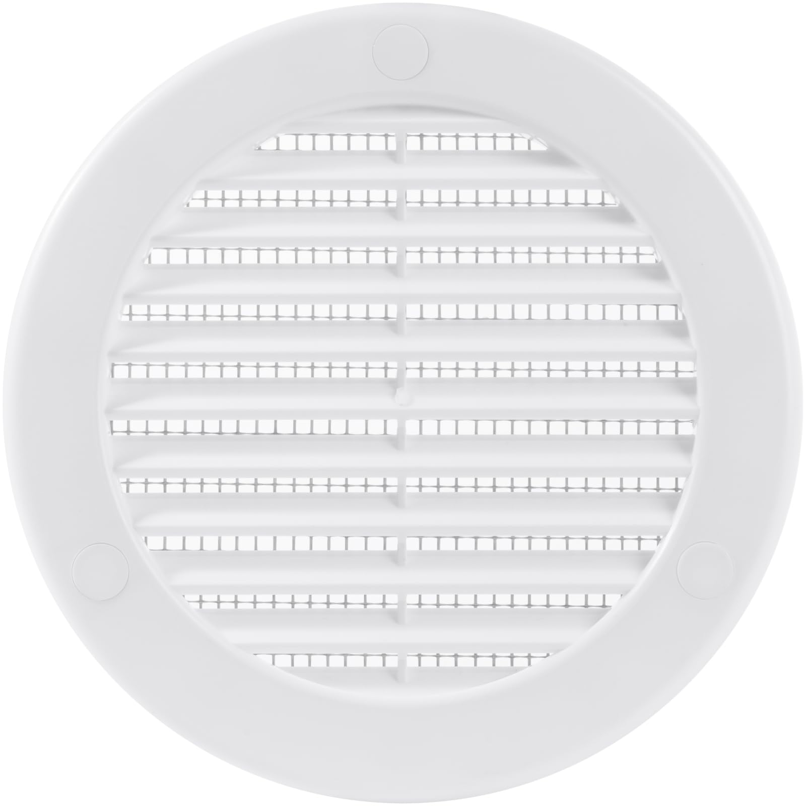 ECOPRO VENT 100mm (4 Inch) White Round Air Vent Cover - Plastic Air Vent Grille with Insect Mesh Screen - External Wall Ventilation Cover for HVAC Ducts, Ceiling or Wall Vents - Indoor Outdoor