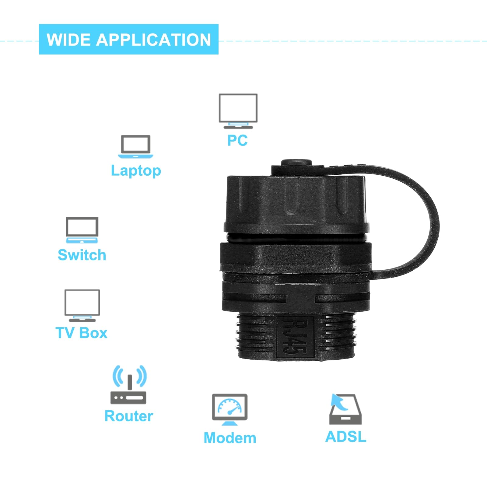 MECCANIXITY Acoplador de montaje en panel RJ45, blindado IP67, conector de paso LAN Ethernet Ethernet para CAT6/CAT5E/CAT5, paquete de 5