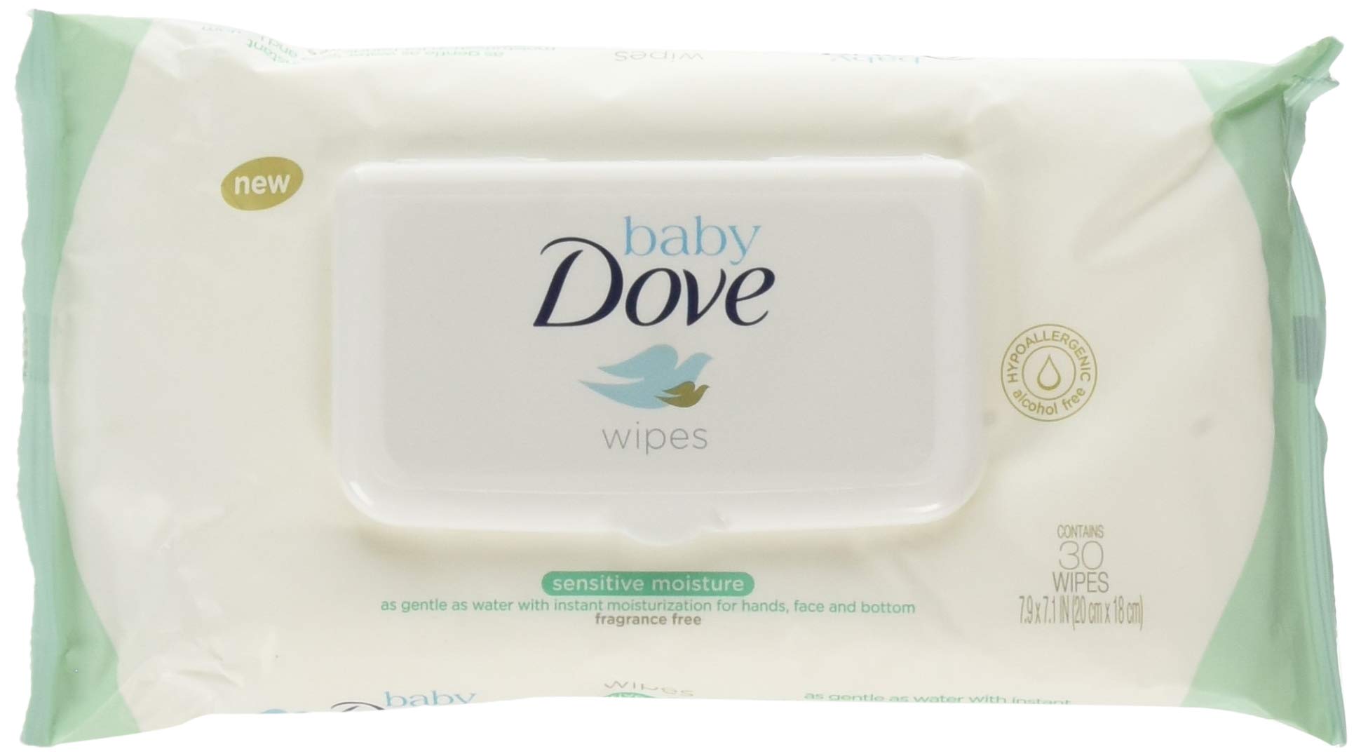 Dove Baby Wipes Sensitive Moisture 30 Count (6 Pack)