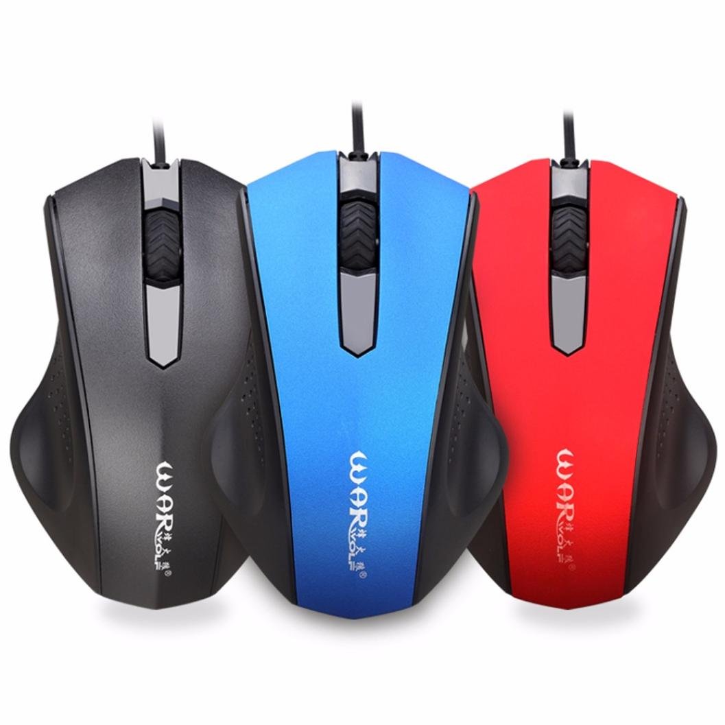 theshy Firewolf m-605 Wired Gaming Maus Schwarz Schwarz Rot 1600dpi 3D-Tasten USB Wired Gaming Spiel Maus Mäuse für PC Laptop Rot Rot