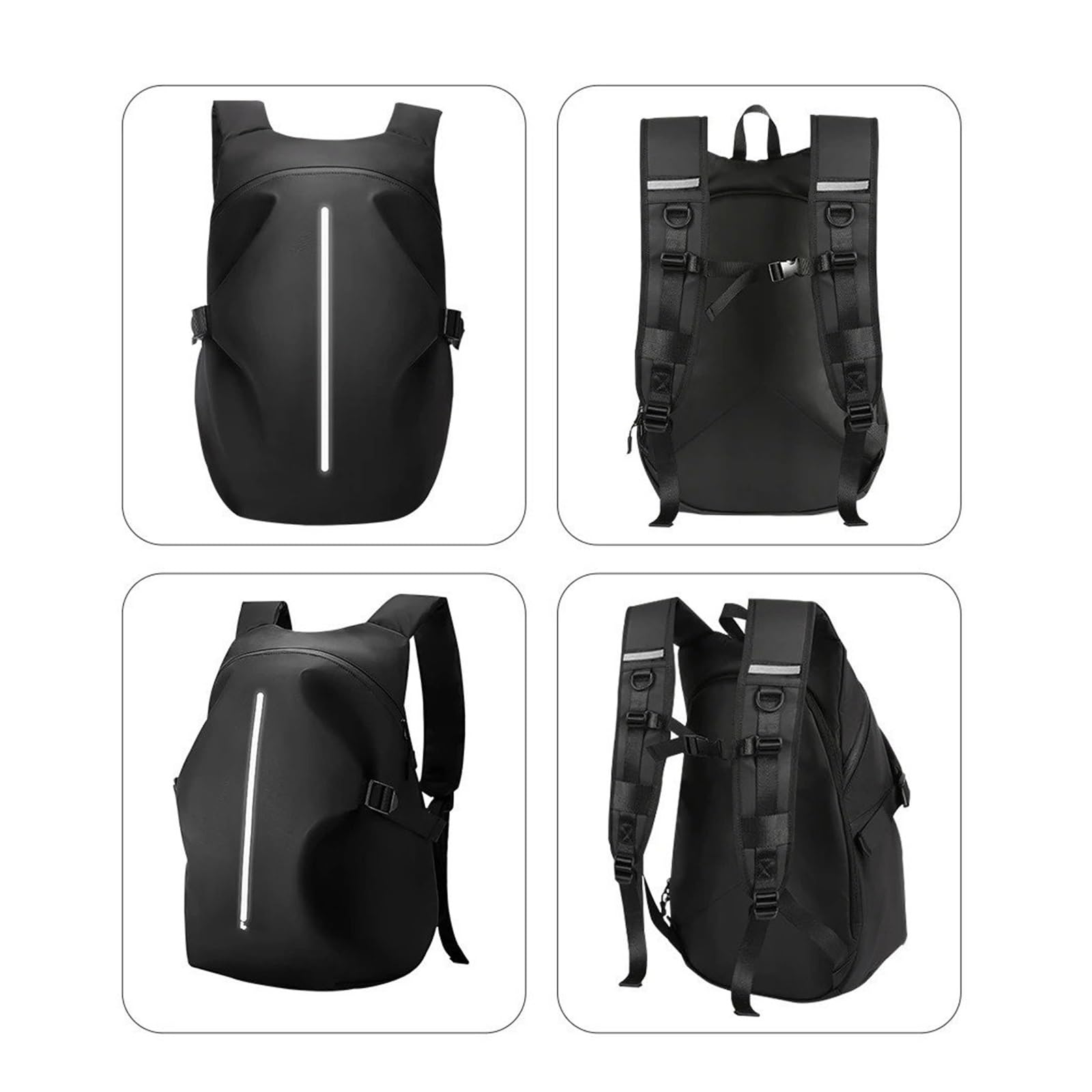 Bolsa De Moto Mochila Impermeable para Motocicleta Deportes Al Aire Libre Moto Motociclista Ciclismo Casco Reflectante Viaje Negocios Top Case Motos(Black B)