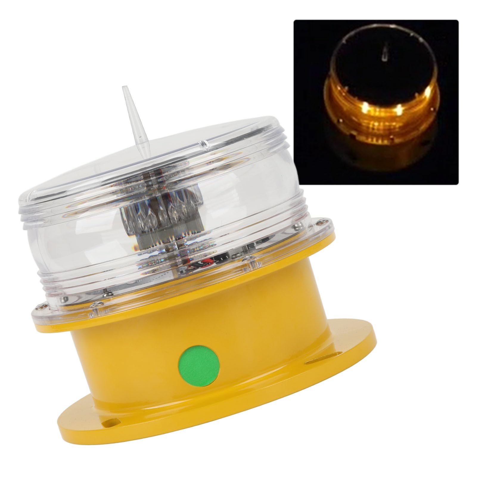 lyrlody Luce Solare a LED per Banchina, Faro per Barca Impermeabile IP68 con Illuminazione a 360 Gradi per Uso Marino (YELLOW)