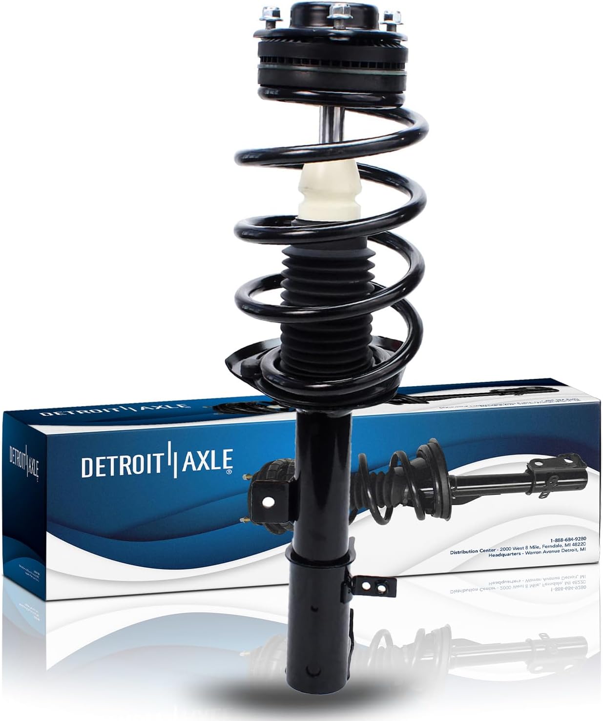 Detroit Axle - Front Left Strut for 2011-2014 Chrysler 200, 2007-2010 Sebring, 2008-2014 Dodge Avenger, Driver Side Ready Strut w/Coil Spring Assembly Replacement Suspension