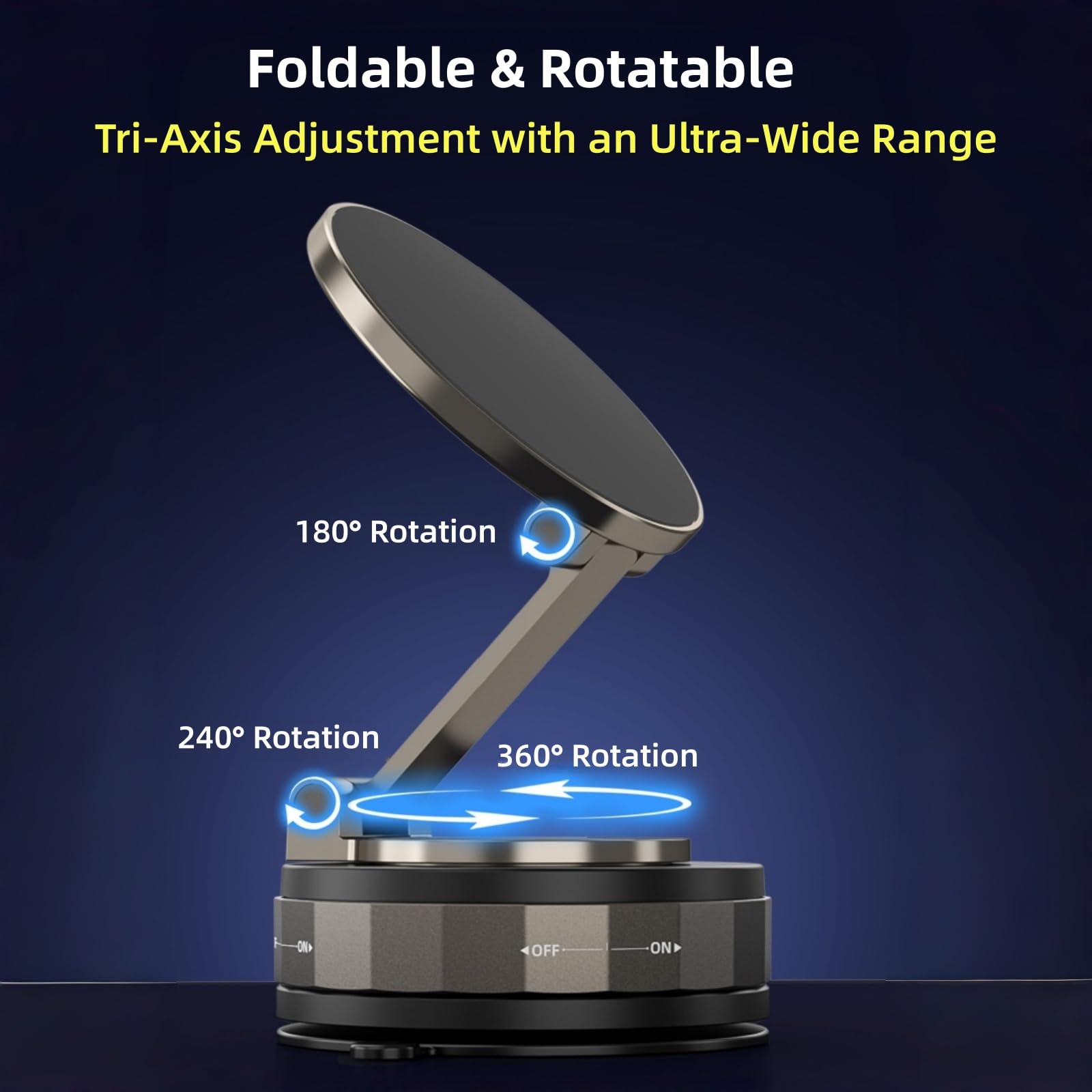 Supporto per telefono da auto, universale, per iPhone 16/15, Samsung S24/S23 e 4-7", girevole a 360° e stabile, nero