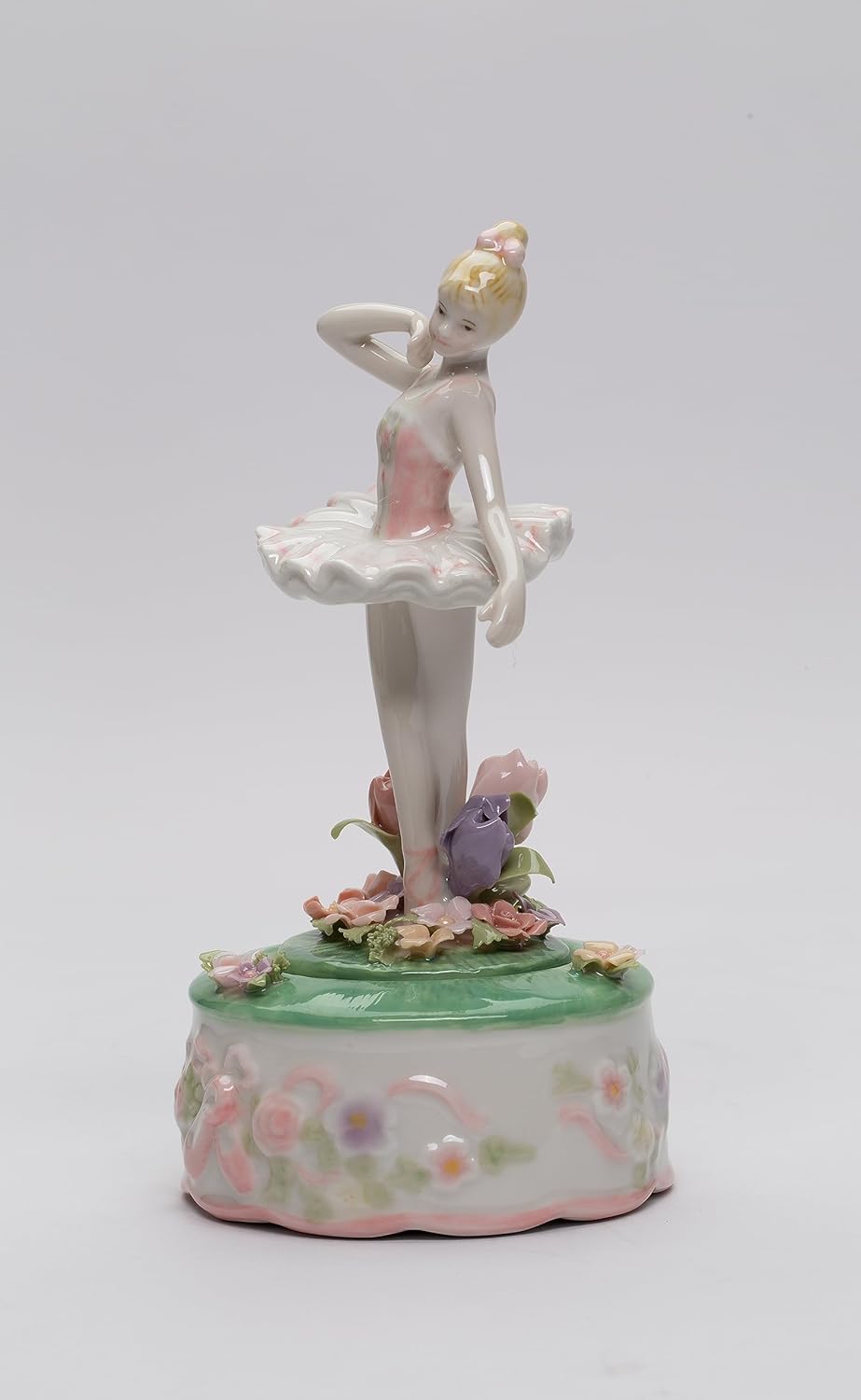 Cosmos Gifts 96206 Fine Porcelain Ballerina Ballet Dancer Wind-Up Music Box Musical Figurine (Music Tune: Ballerina), 7-1/2" H