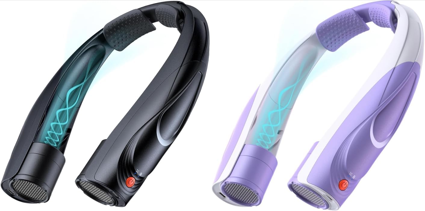 Neck Fan, AI 6 Speeds Powerful Portable Fan, 6000mAh Long-Lasting Battery Faster Cooling, USB-C Rechargeable, Hands-Free, 360° Airflow, Quiet Personal Fan for Women Men Office Travel Outdoor