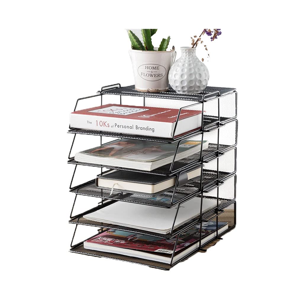 portadocumenti cremagliera Porta file in ferro battuto Desktop File TRAY TRAY Multi-Layer File Rack Forniture for ufficio Storter Adatto for casa, ufficio o scuola Per l'organizzazione e lo stoccaggio
