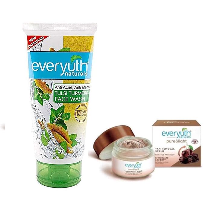 Everyuth Tulsi Turmeric Face Wash and 50g and Chocolate and Cherry Tan