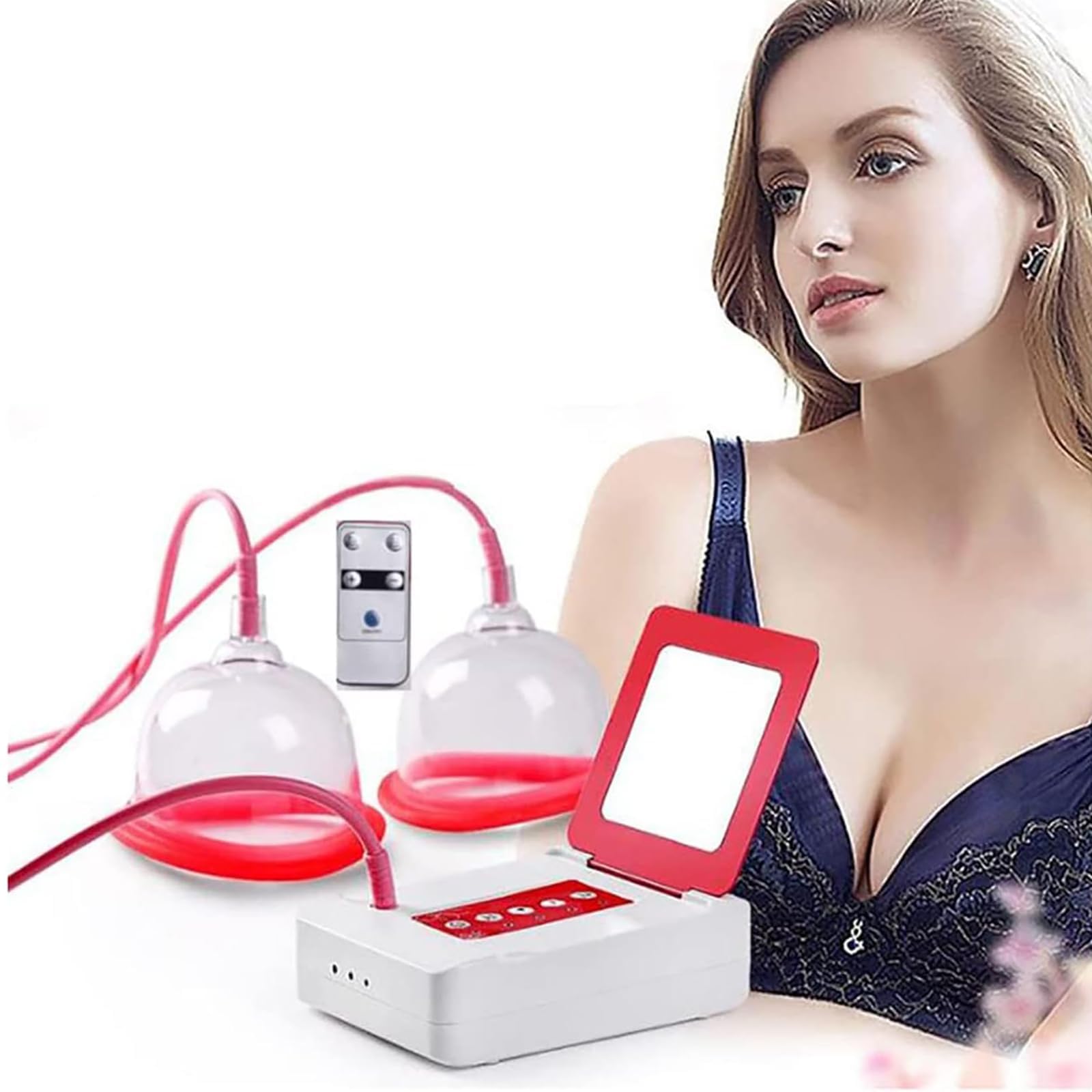COYEUX Masseur de Sein électrique, Machine d'amélioration du Massage du Sein, avec 2 Modes, arrêt Automatique de 15 Minutes, pour Les Soins du Sein à Domicile