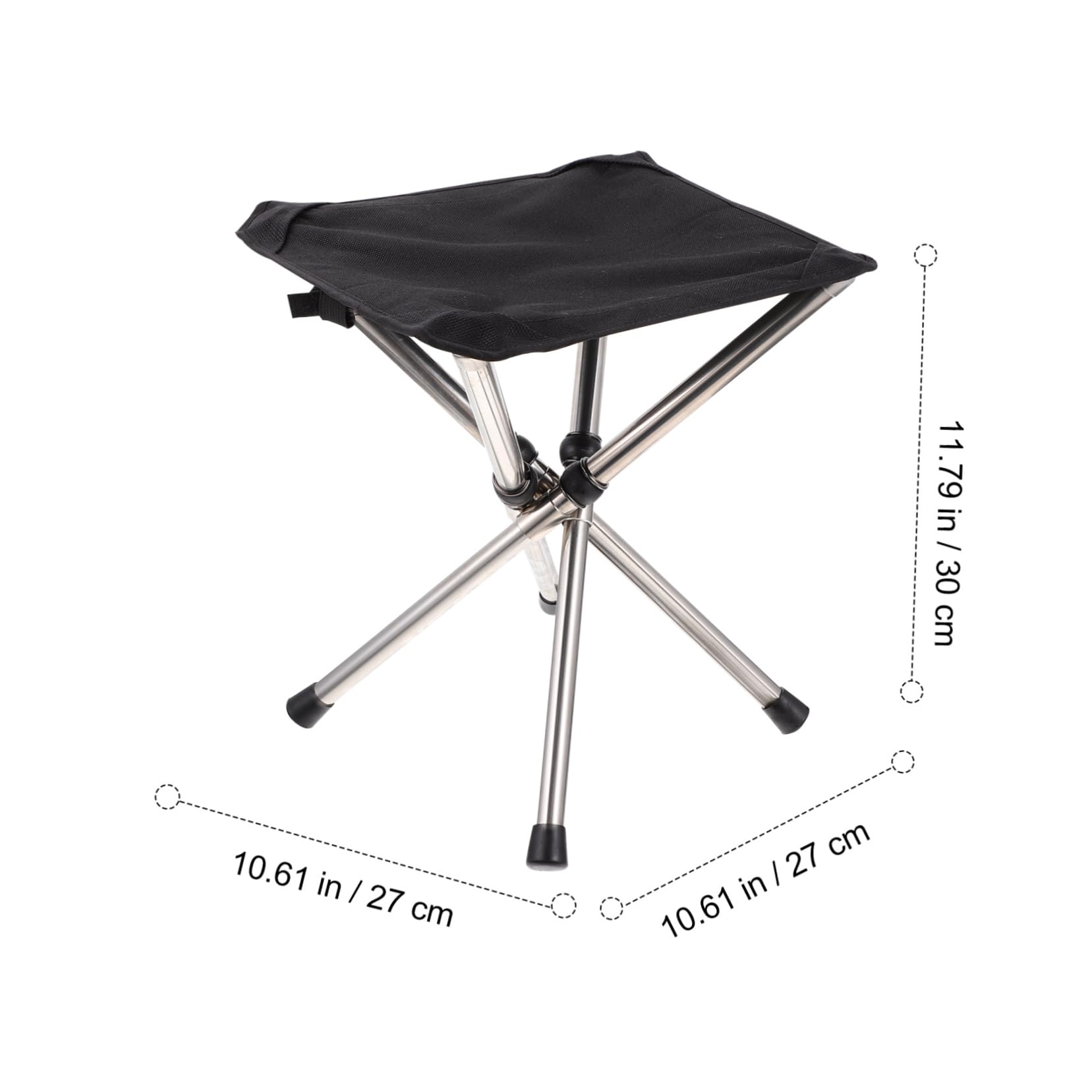 Tabouret Pliant D’extérieur Portable en Acier Inoxydable pour Camping | Modèle Télescopique, Format 1 Pièce, Noir, pour Randonnée et Escalade en Plein Air