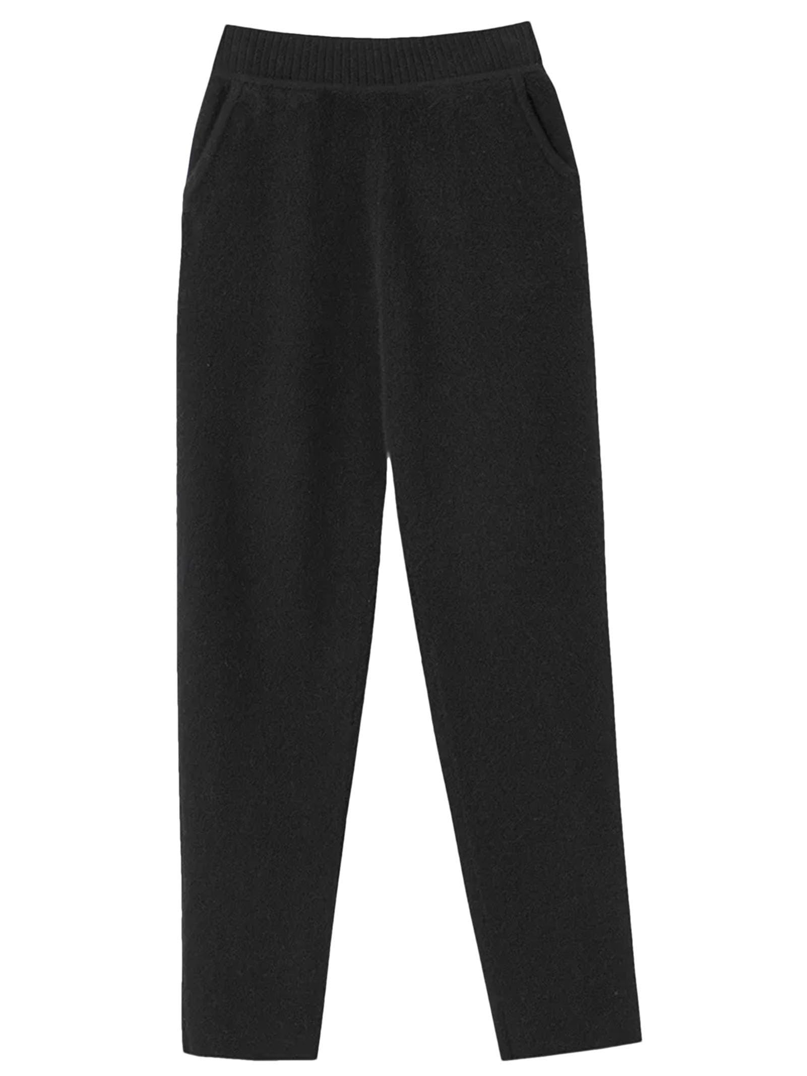Women Winter 100 Merino Wool Pants High Waist Knited Pencil Pants Office Lady Business Casual Trousers