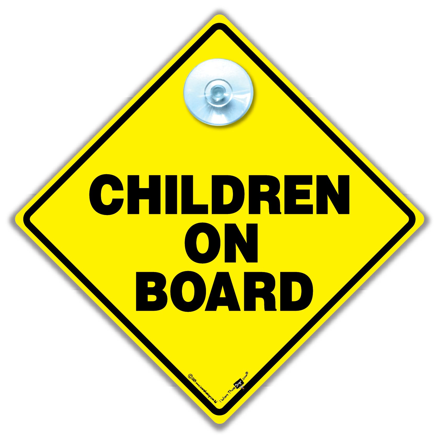 Children on Board Sign, Baby on Board Sign, Yellow, 14cm