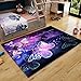 Kids Rug for Girls Purple Rugs Purple Butterfly Area Carpet Butterfly Bedroom Decor for Teen Girls Large Area Rug Purple Carpet for Girls Bedroom Non-Slip Comfy Floor Casual Mat Carpet 59