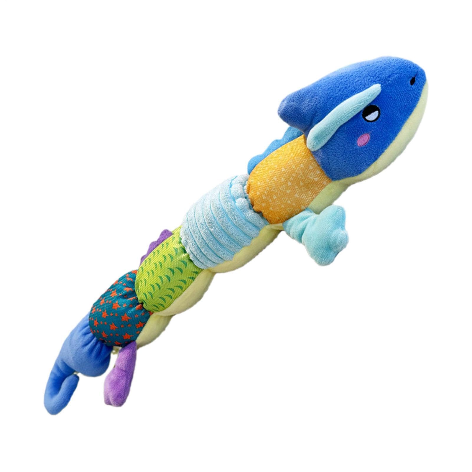 Chew Toy for Dogs - Aggression Resistant Chew Toy for Puppies and Dogs | Interactive Plush Dog Toy, Crocodile Caterpillar Lizard Squeaky Toy for Medium to Large Dogs