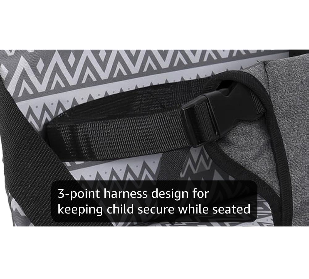 Dreambaby Grab ‘N Go Travel Booster Seat – Portable Toddler High Chair for Dining (6M-3Y) with Storage & Shoulder Strap