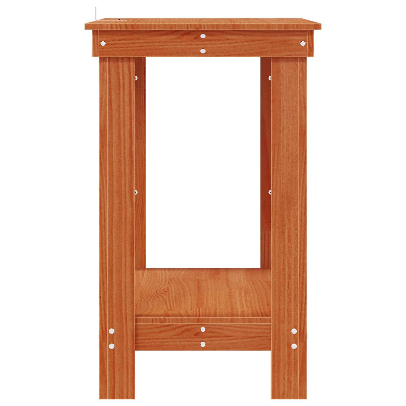 Banco de trabajo de madera de pino maciza, 80 x 50 x 80 cm, con estante para taller, sala de ocio, garaje y banco de taller para almacenamiento y organización