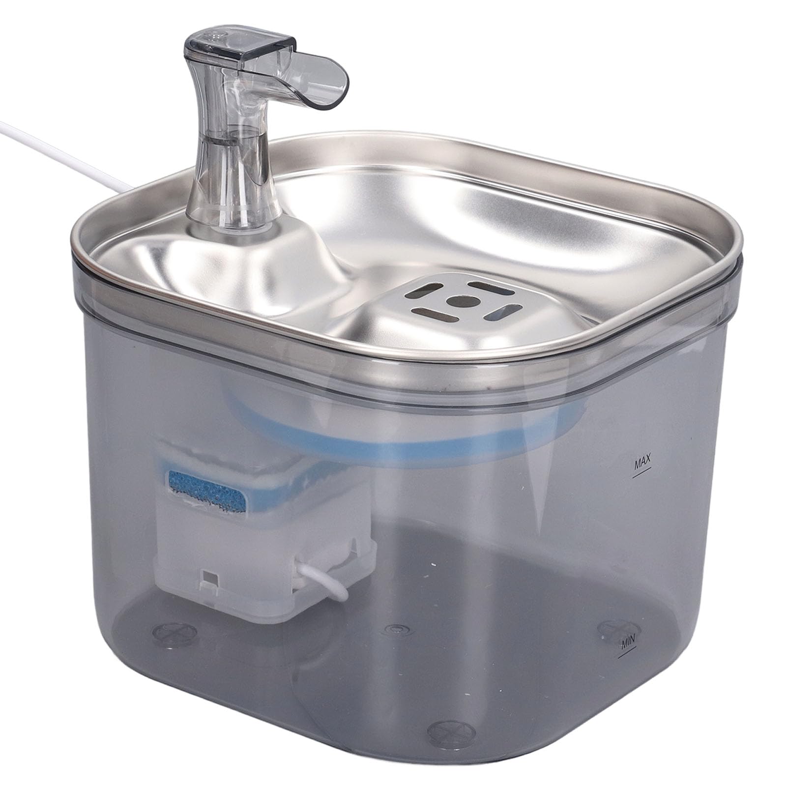 de filtración de Fuente de Agua para Gatos, dispensador automático de Agua para Mascotas de Acero Inoxidable 304, inducción infrarroja