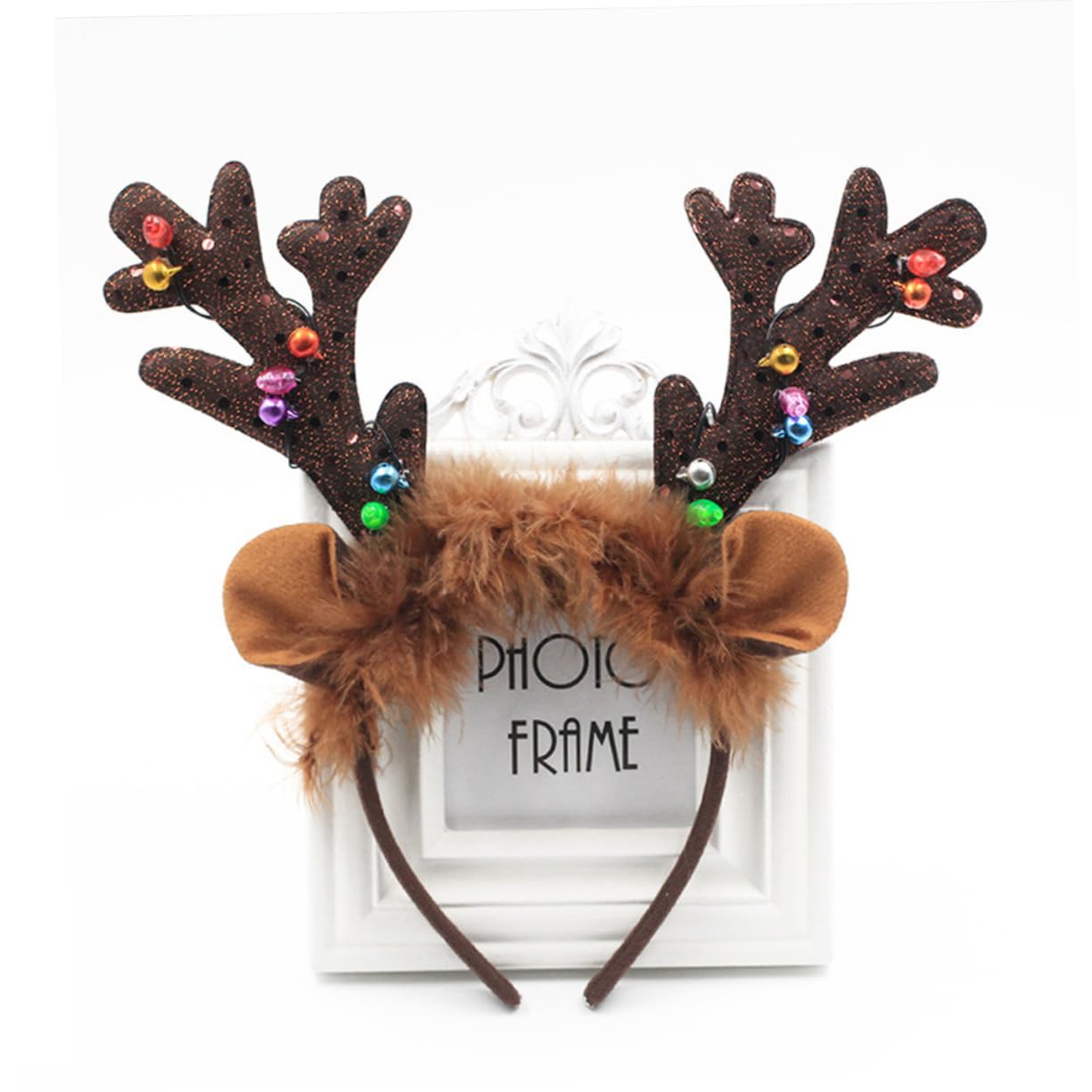 DOITOOL 3stücke Weihnachtsstirnband mit Geweihmotiv Leuchtendes Weihnachtsstirnband Led-haarschmuck für Damen und Junge Mädchen aus Hochwertigem Material