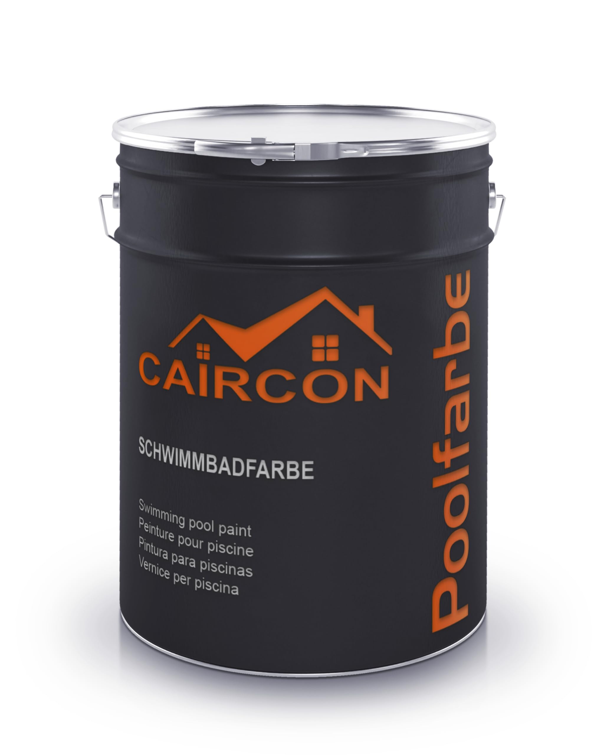 CAIRCON Poolfarbe für Betonbecken – Schwimmbadfarbe Anthrazitgrau - 2,5L