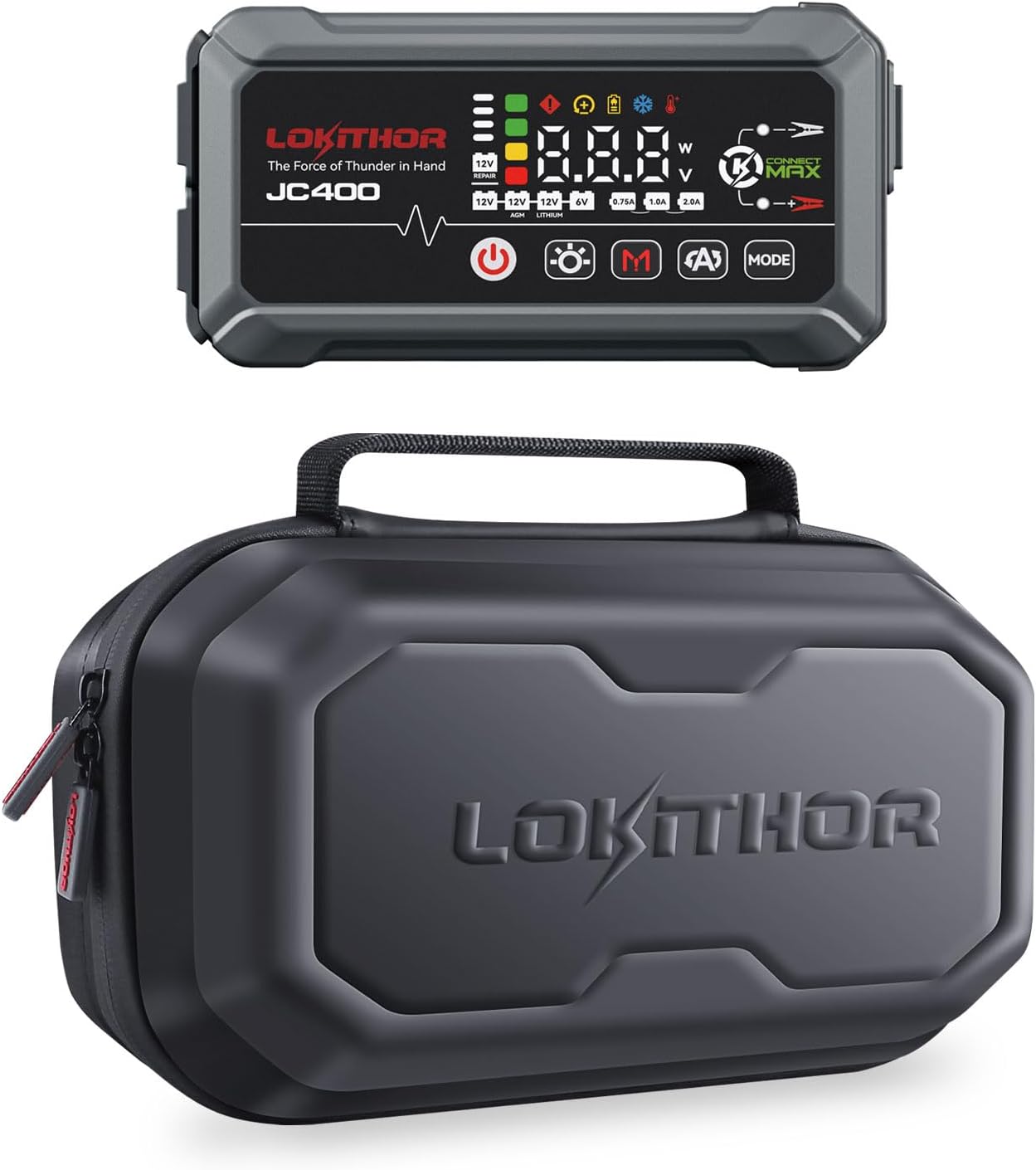 LOKITHOR JC400 Jump Starter and its storage case