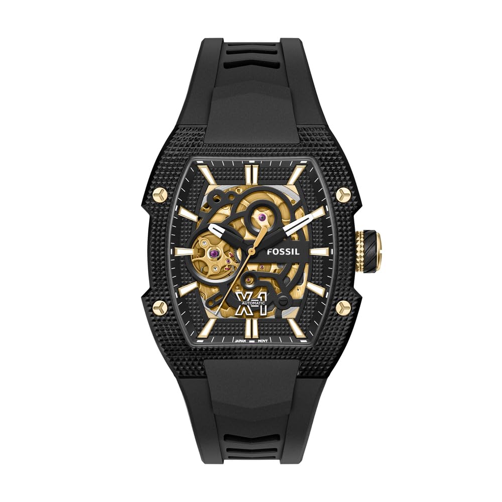 Fossil Machine X1 Black Automatic Silicone Watch ME3284 - Image 1