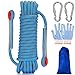Qunkun Outdoor-Kletterseil, 12mm Sicherheitsseil 10 Meters, Profi Nylon Kletterseil, Multifunktionsschnur Sicherheitsseil für Wandern Höhlenforschung Camping Rettung (Blau)