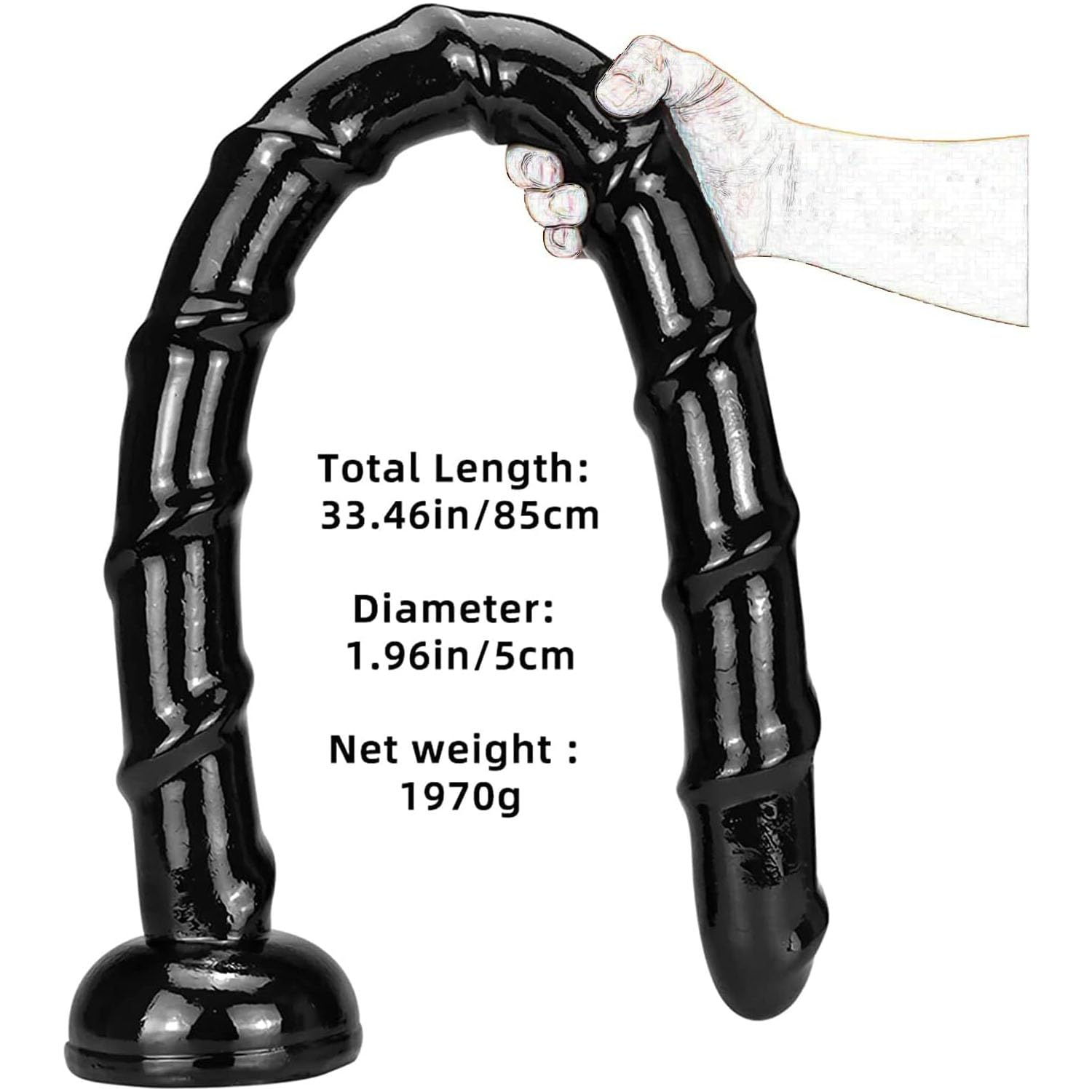 Dildo Anale XXL Super Lungo 85 Cm Fallo Realistico Con Base A Ventosa Per Principianti Anali, Plug Anale In Silicone Butt Plug Ano Vaginale Masturbazione Grande Giocattolo Anale, Nero