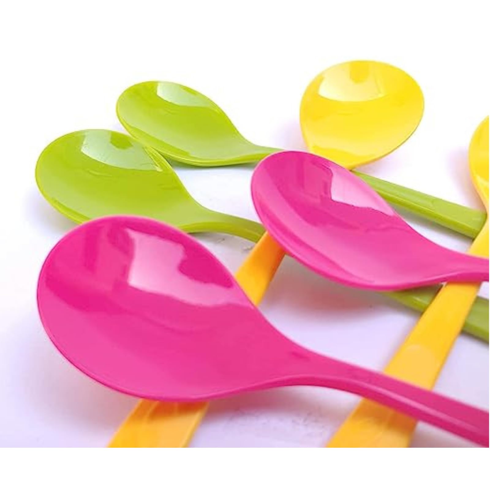 SBA PRIME 12 Pcs Food-Grade Plastic Spoon Set - Baby Feeding Spoons, Plastic Tea & Coffee Table Spoon Set (Multicolor) 3