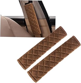 SEWOART Almofada de cinto de segurança, 2 peças, almofada de cinto de segurança, capa de cinto de segurança para automóvel, acessórios de carro, acessórios para carro, protetor de cinto de segurança, capa macia de pele de carneiro para cinto de carro alonga