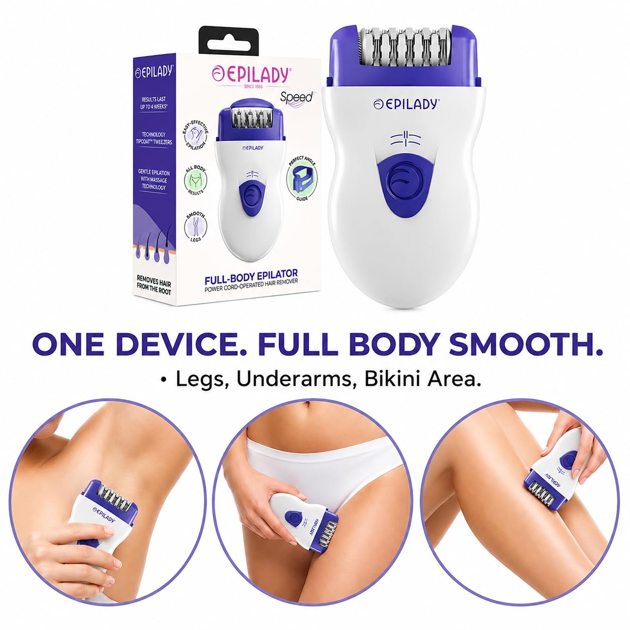 Epilady Speed Corded Epilator for Women with Dual-Speed 40-Disc Design