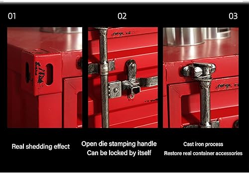 Miniatura 5 de Mesita de noche creativa estilo industrial, contenedor de hierro para sofá, mesa de esquina lateral de metal, mesa de teléfono, decoración de mesa