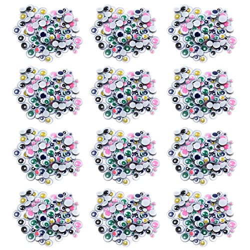 CLI CHL64550-12 Creative Arts Wiggle Eyes, Round, Assorted Sizes & Colors, Grade K+, 100/Pack, 12 Packs/Bundle