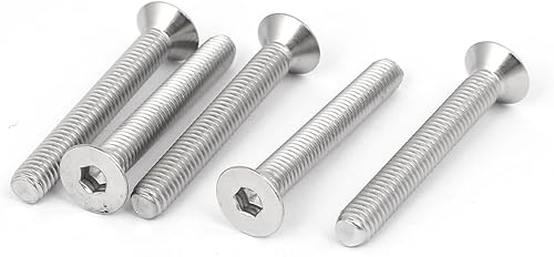 IIVVERR M6x45mm 316 Acero Inoxidable Avellanado Cabeza Plana Hexagonal Tornillo Tornillo Tornillo 5 unids (M6x45mm 316 Acero Inoxidable Avellanado