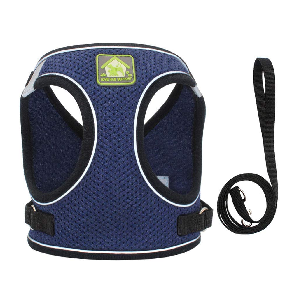 Bleu Harnais Chat Harnais pour Chat Laisse Reglable Harnais Securite Chat avec Laisse Gilet Réfléchissant Réglable Harnais Ultra-léger pour Chat Petit aux Chiots Chat XS