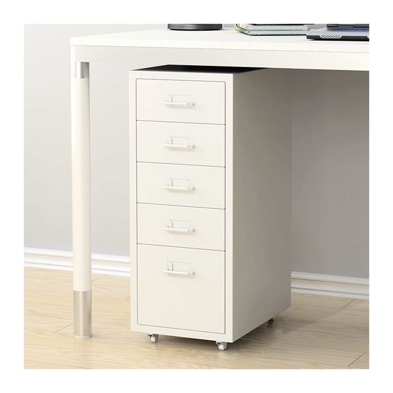 ASerZenith 5 Drawer Vertical File Cabinet Lockable Metal Filing Cabinet For Office Legal/Letter/A4 File Storage Under Desk Storage Cabinet,Model A-1.4Mm