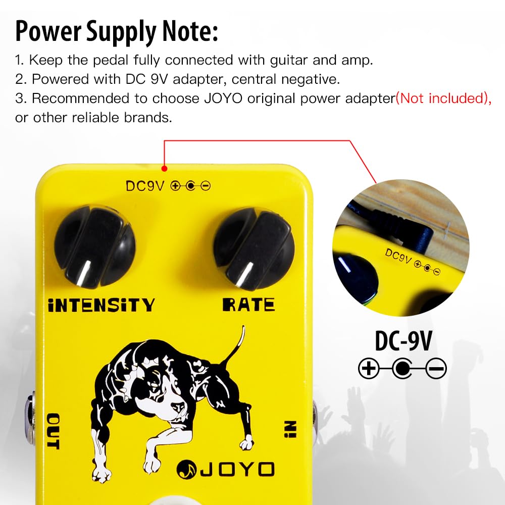 JOYO Pedal de efecto trémolo Beloved Old Amps Circuito de tubo fotoeléctrico Trémolo para efecto de guitarra eléctrica - True Bypass (JF-09)