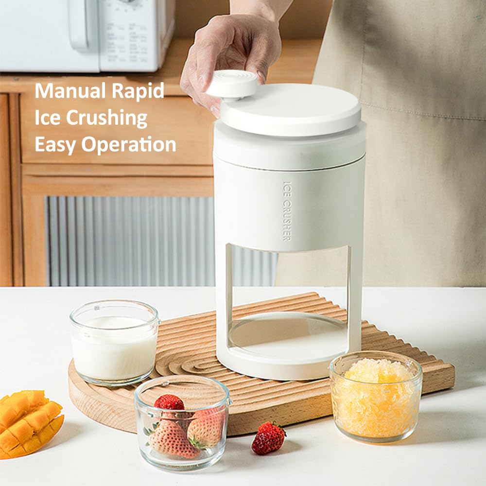 Manueller Eisrasierer für Schneekegel und Slushies, Handbetrieben, ABS Glas Edelstahl, 200ml, ß, 270x150x136mm, mit Formung