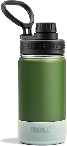 Miniatura 58 de Botella de Agua Aislada - Frasco Deportivo de Boca Ancha de Acero Inoxidable al Vacío de 18 onzas con Funda de Silicona - Botella de Agua de Metal