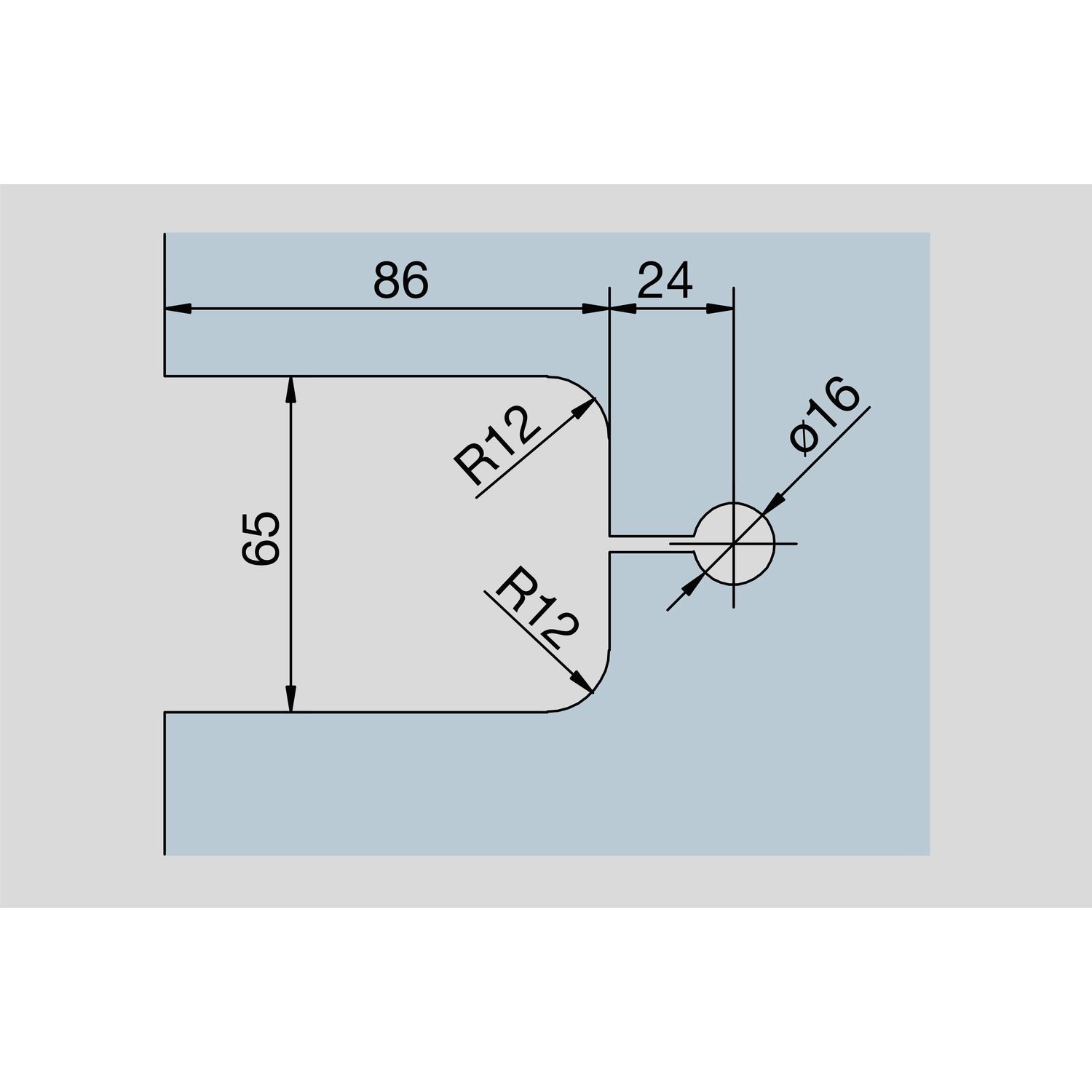 DORMA 81252011399 Tensor - Maniglia per porta a sospensione, in vetro, 1 coppia